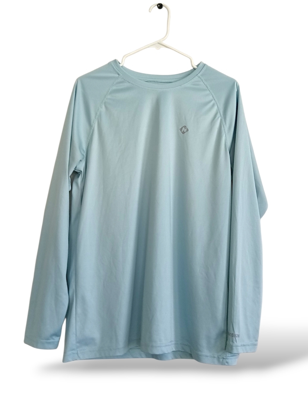 Naviskin Long Sleeve Tee Light Blue Wicking Activewear Hiking Medium